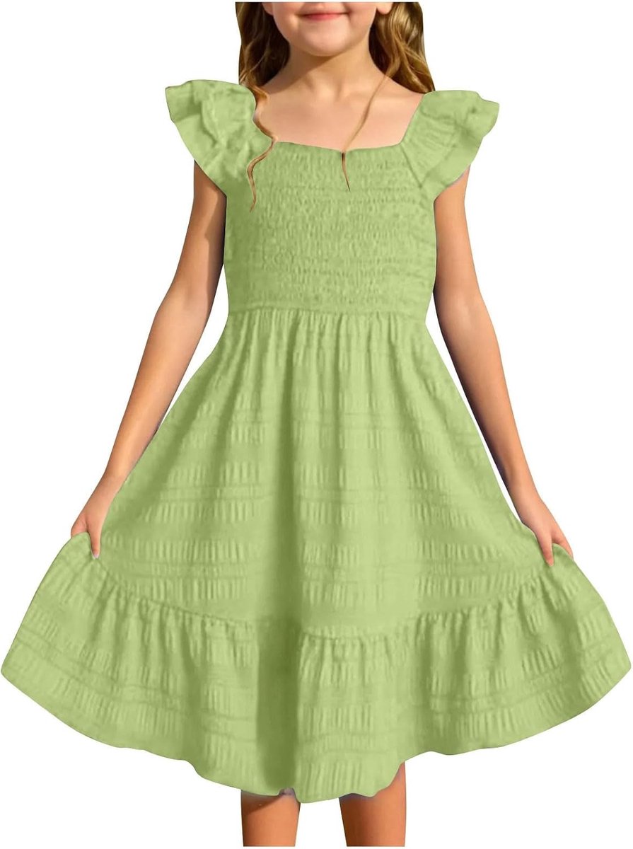 Prinsessenjurk voor meisjes, ceremonie, avond, elegant, kant, bloemen, doop, verjaardag, show, meisjes, kinderen, A84