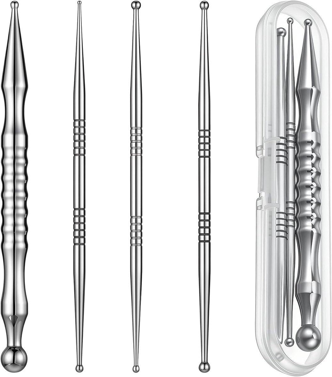 Set van 4 Acupunctuurpennen - Trigger Point Massagepennen van RVS voor Spierontspanning, Acupressuur en Pijnverlichting