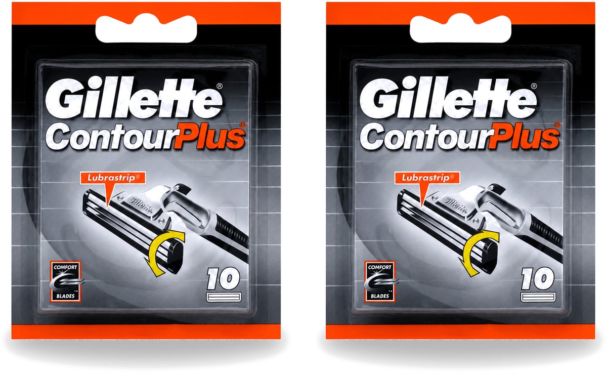 2 x Gillette Contour Plus – Wegwerpscheermesjes – 10 mesjes - Bulkverpakking - 2 stuks