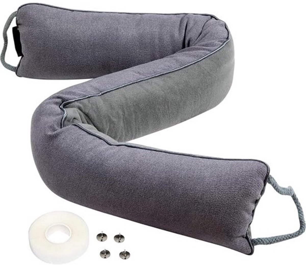 Tochtstopper 90 cm - zware deurslang - windstopper - wasbaar - deurbescherming - robuust - grijs draft stopper for the door