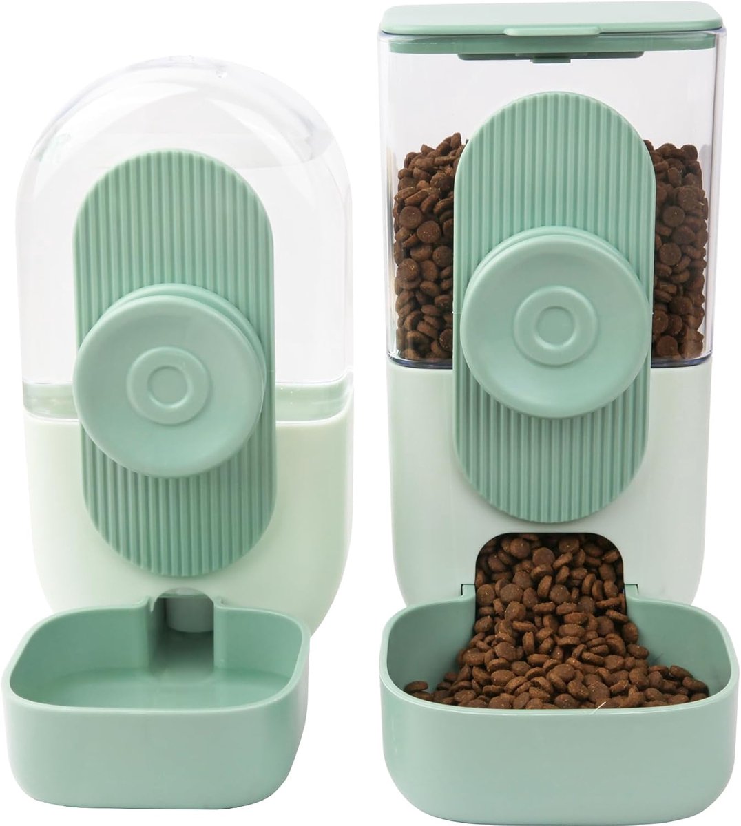 Voerdispenser voor huisdieren, voerdispenser voor chinchilla, fretten, hond, kittens, puppy's, egels, konijnen (groen)