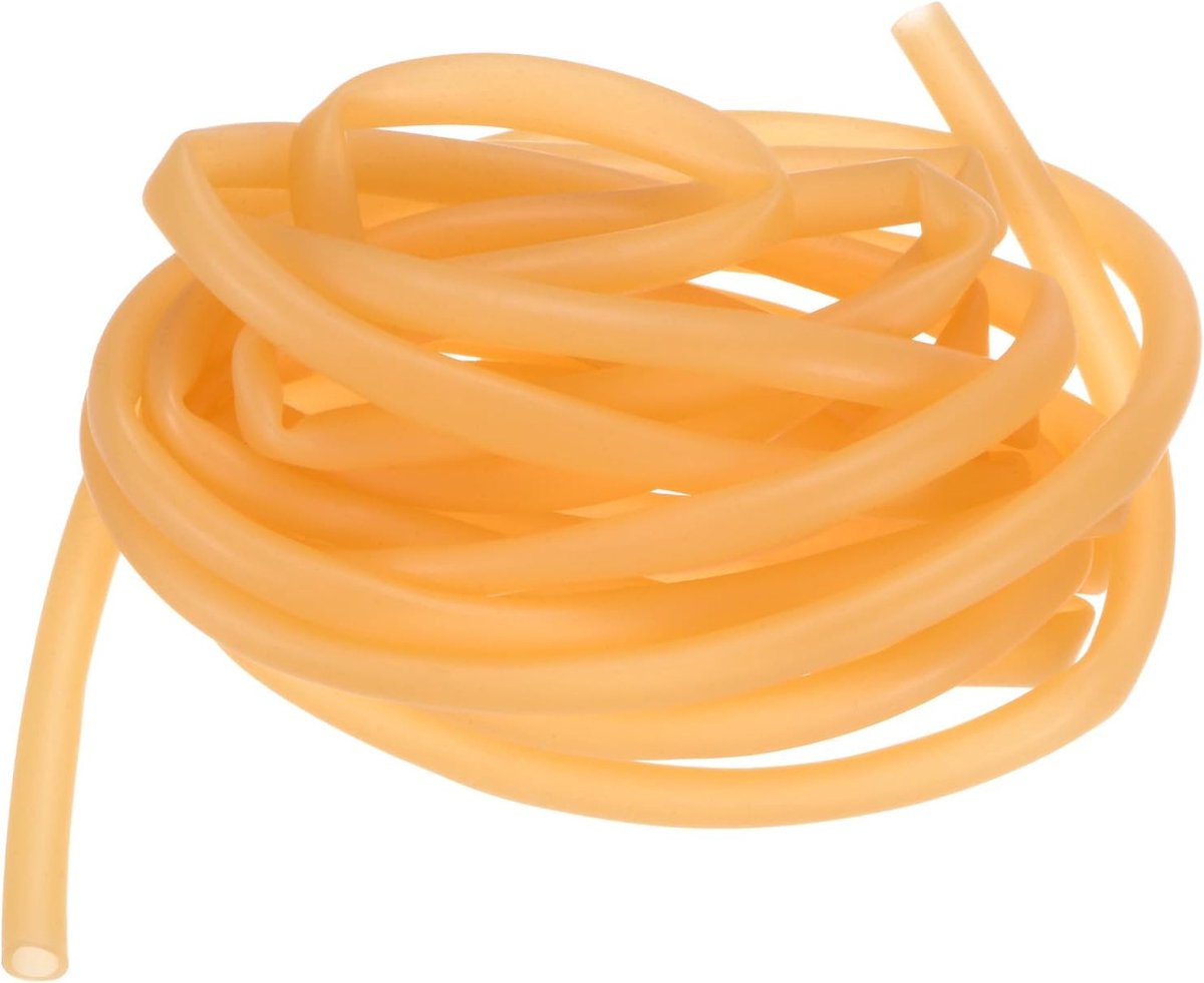Natuurlijke latex rubberen buis, 3/16 inch [5 mm] ID x 9/32 inch [7 mm] OD 10ft lengte latex slang buis voor thuis/laboratorium/sport, zeer elastische bandbuizen [geel]