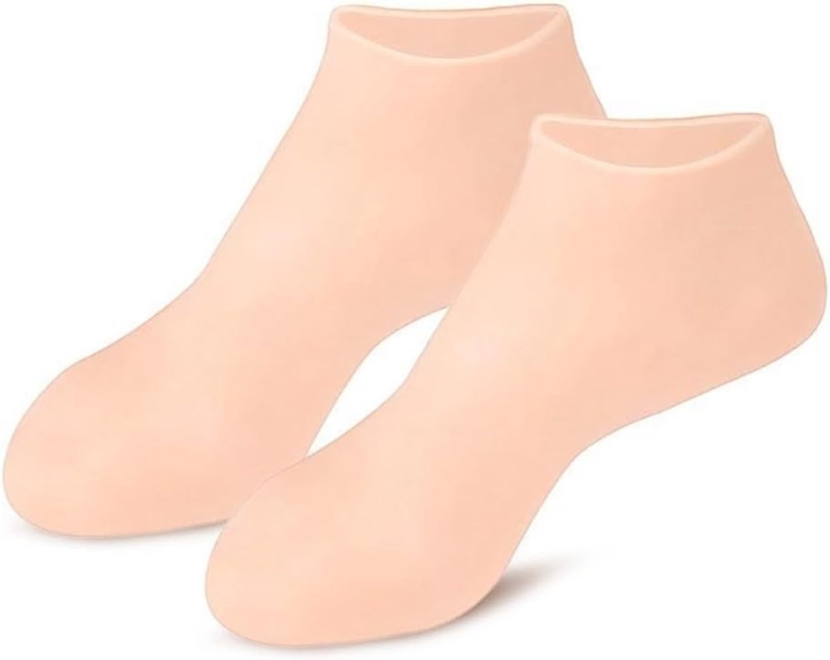 Vochtinbrengende sokken, siliconen sokken voor voeten, hydraterende sokken voor voeten, spa, voetverzorging (huidkleur)