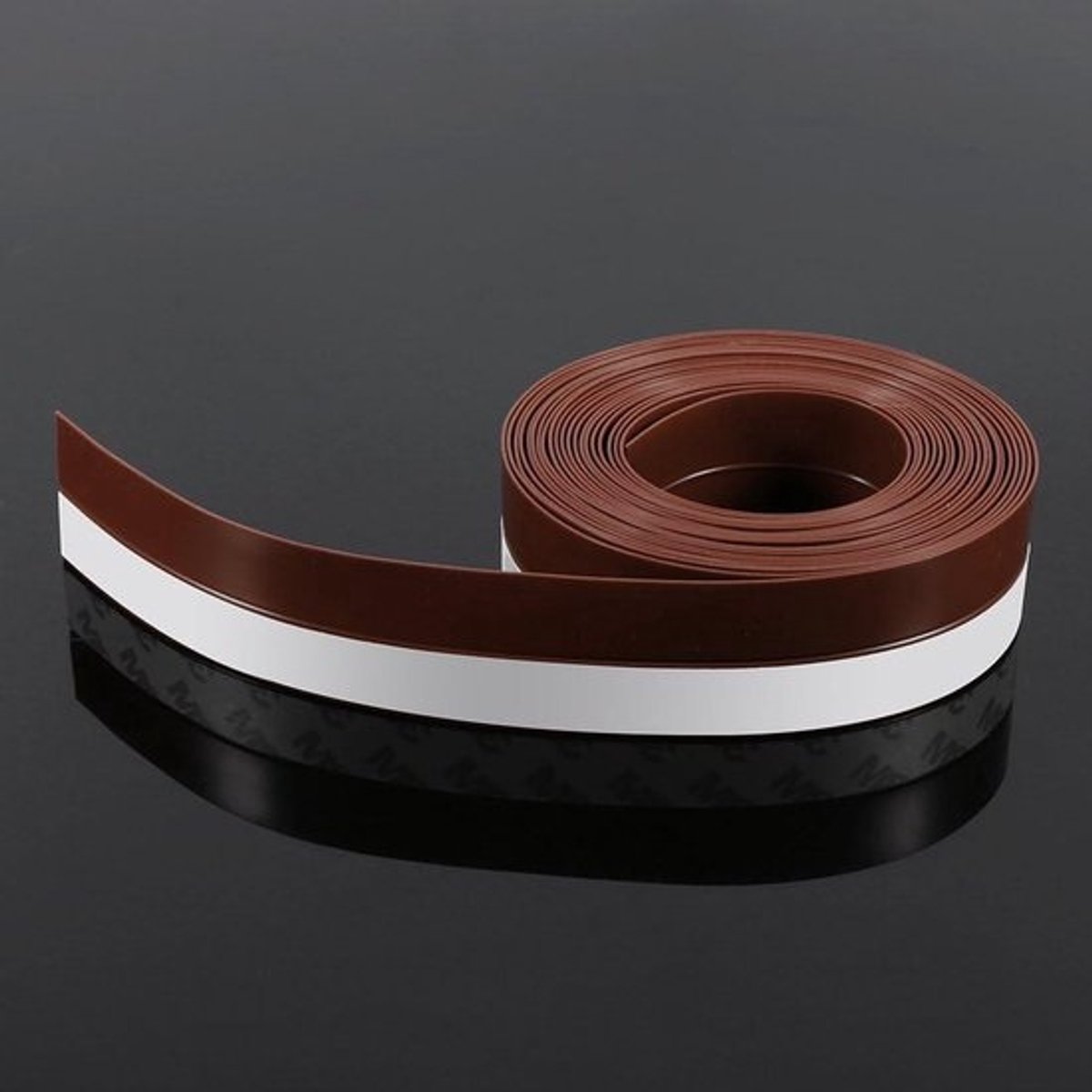 Deurbodemafdichtingsstrip 35 × 500 cm - Siliconen - Weerstrip - Tochtstrip - Raamdeur - Waterdicht - Winddicht - Weerbestendig - Bruin .