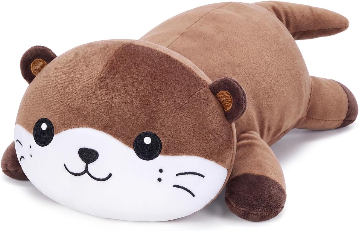 Shownicer Otter knuffeldier Schlummer Otter pluche kussen bruin 33cm