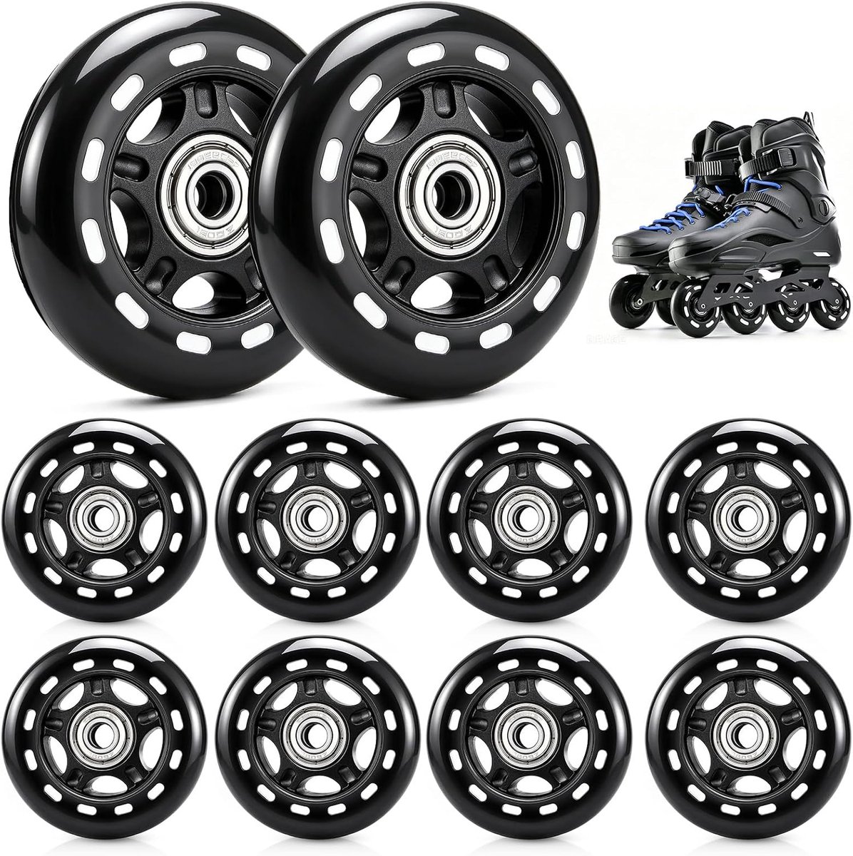 Wielen, 70 mm, 85a, reservewielen, inlineskates met Abec 7 lagers, skateswielen voor alle soorten rolschaatsen