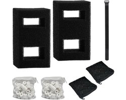 Set van 2 aquariumfiltermedia-sets, schuimpatroon, geschikt voor de Fluval Flex 57 l aquaria, filterspons van actieve kool