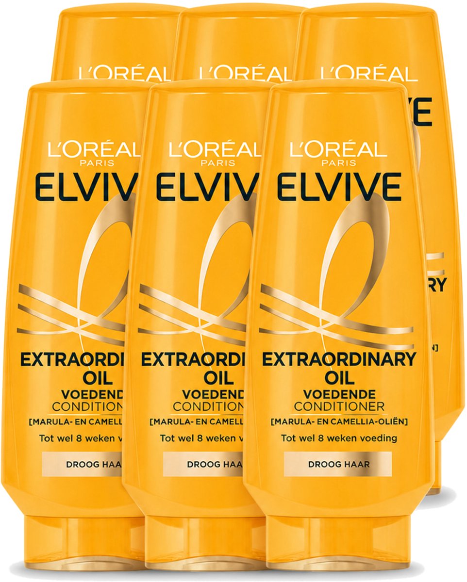 6 x L'Oréal Paris Elvive Extraordinary Oil - Conditioner - Droog Haar - 200ml - Voordeelverpakking - 6 stuks