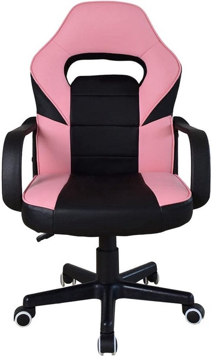 In hoogte verstelbare Junior Gaming Stoel in Roze en Zwart