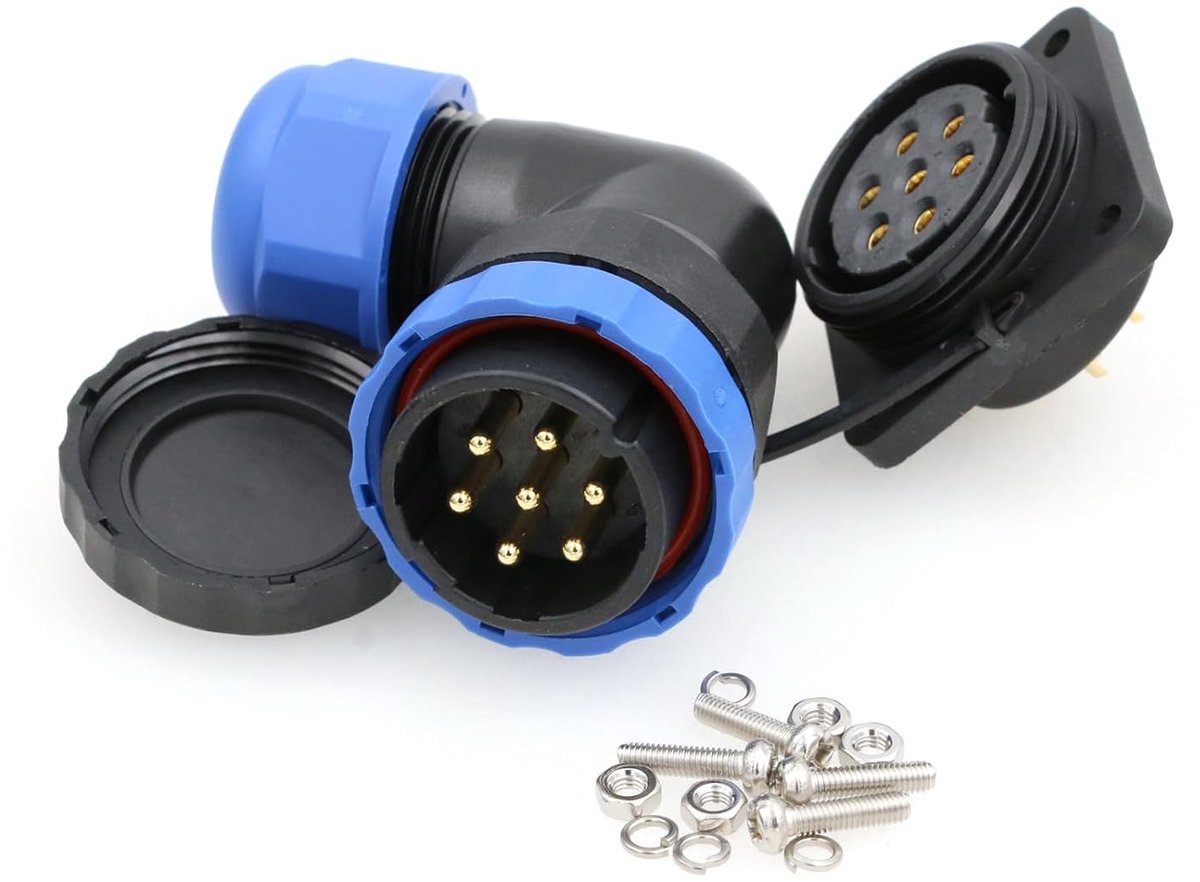 SD28 28 MM vierkant waterdicht IP68 Aviation LED stekker voeding stekker socket bulkhead mannelijke vrouwelijke stekker (7pin 25A 380V)