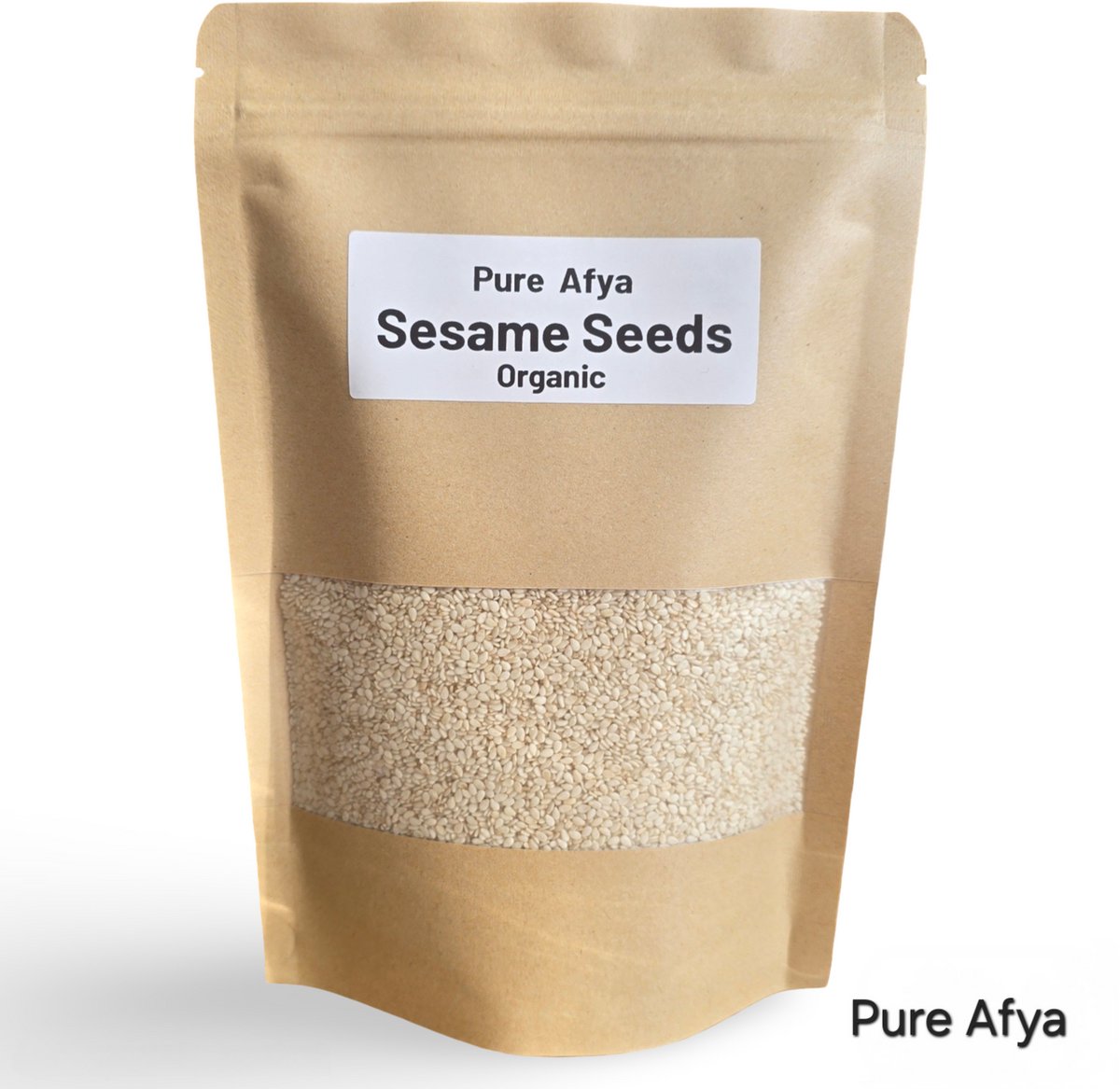 Pure Afya® Biologische Sesamzaadjes | Organic Sesame Seeds | 100g | Ongeroosterd | Premium Kwaliteit