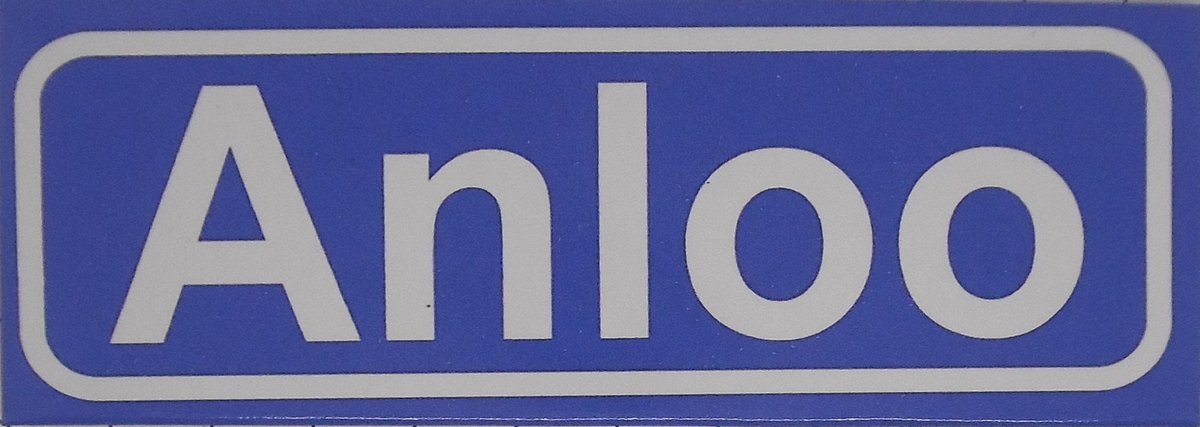 Souv© - koelkast magneet - plaatsnaam bord - kombord - souvenir - koelkastmagneetje - relatiegeschenk Anloo