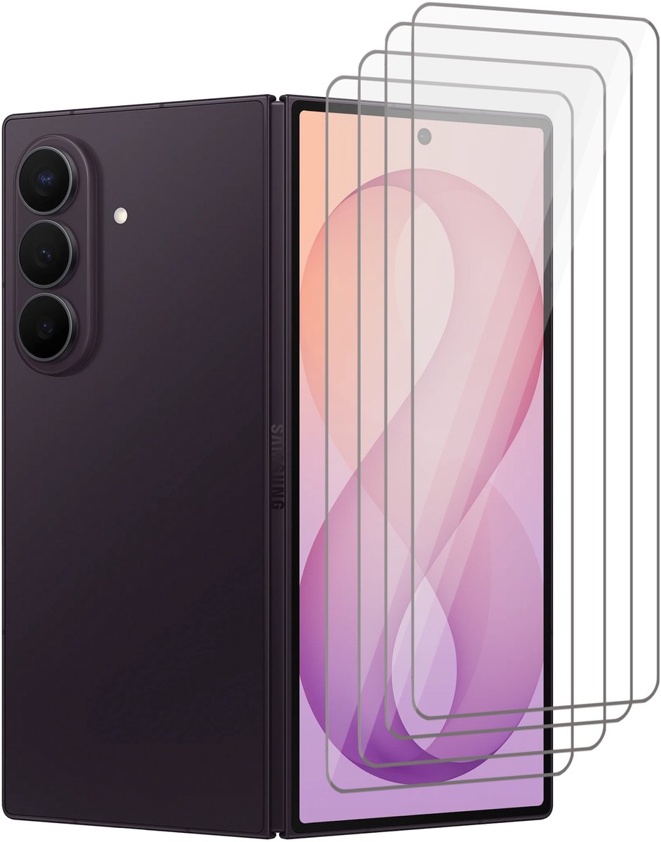 Screenprotector geschikt voor Samsung Galaxy Z Fold 8 Ultra / Fold 7 – 4 Stuks – UltraClear Gehard Glas – Case Friendly – 9H Krasbestendig