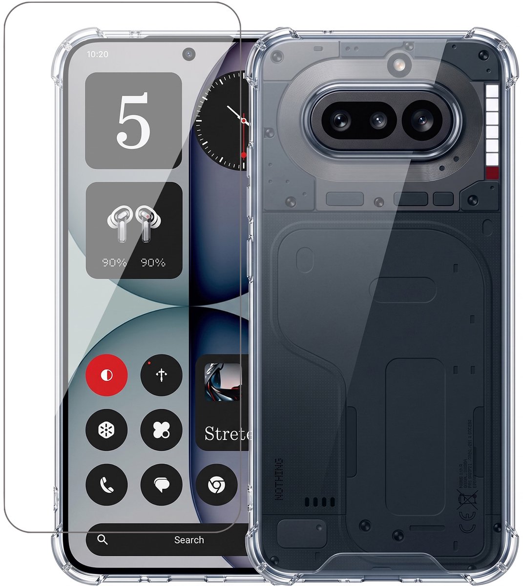 Hoesje geschikt voor Nothing Phone 4a – CrystalClear Back Cover – Schokbestendig – Met Screenprotector Glas