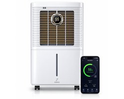 Zenvo Smart WiFi Luchtontvochtiger met App - 12L/dag - 50 m2 - Hygrostaat - Kinderslot - Voor Woonkamer, Slaapkamer, Badkamer, Babykamer & Kelder