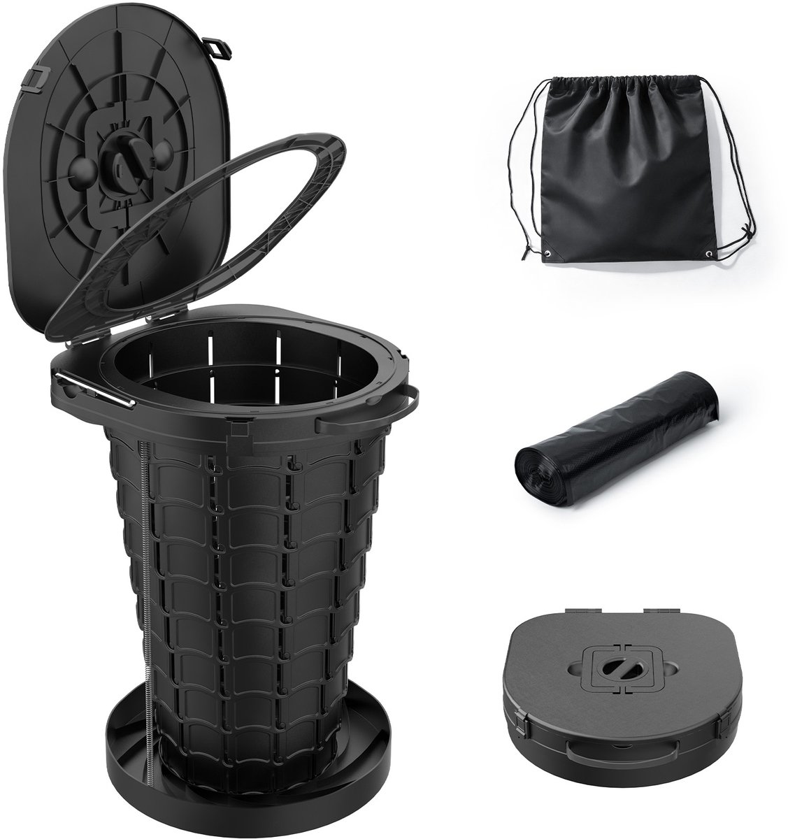 Arvioo - Campingtoilet - opvouwbaar - hoog model met papierhouder - 35cm