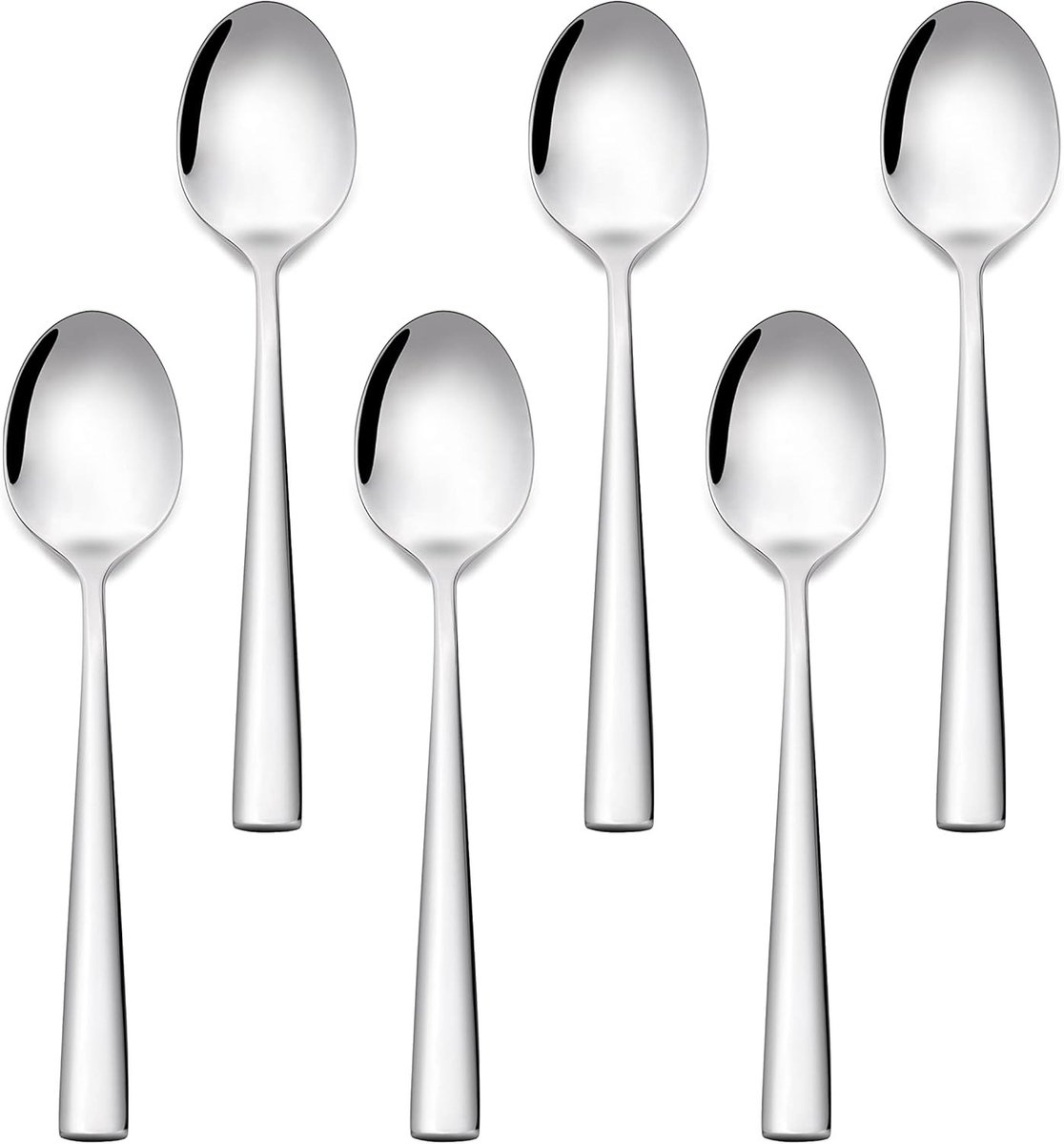 Koffielepels - Zilver - 15,3 cm - Roestvrijstalen Dessertlepels - Set van 6