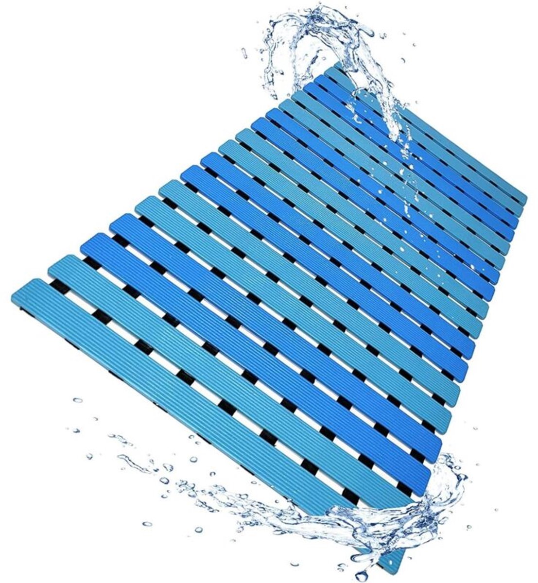 Antislip badmat, badmat, sneldrogend - 40 x 63 cm blauw