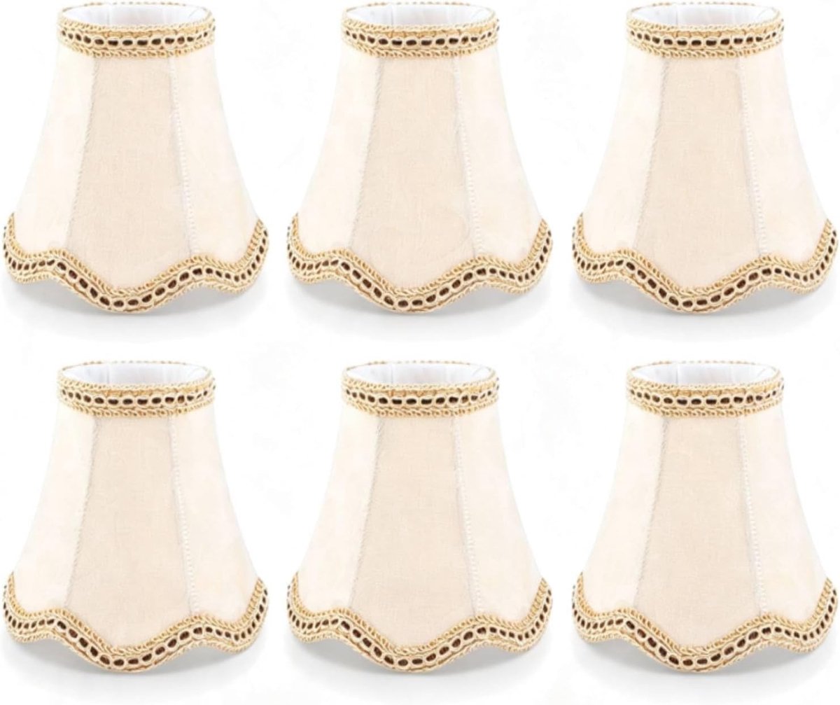 Set van 6 kleine belvormige lampenkappen voor kaarslampen, 3,1"x5,1"x4,7" inch, ideaal voor sfeervolle verlichting en decoratie