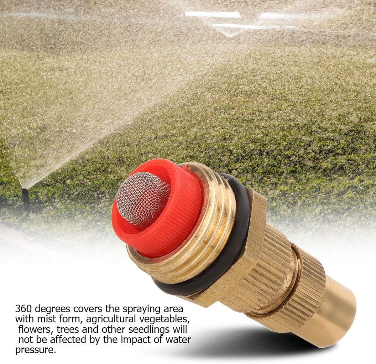 Verstelbare Misting Spray Nozzle voor Tuin en Gazon - Irrigatie Sprinkler met Messing Spraykop voor Efficiënte Watergift en Verneveling G1/2''