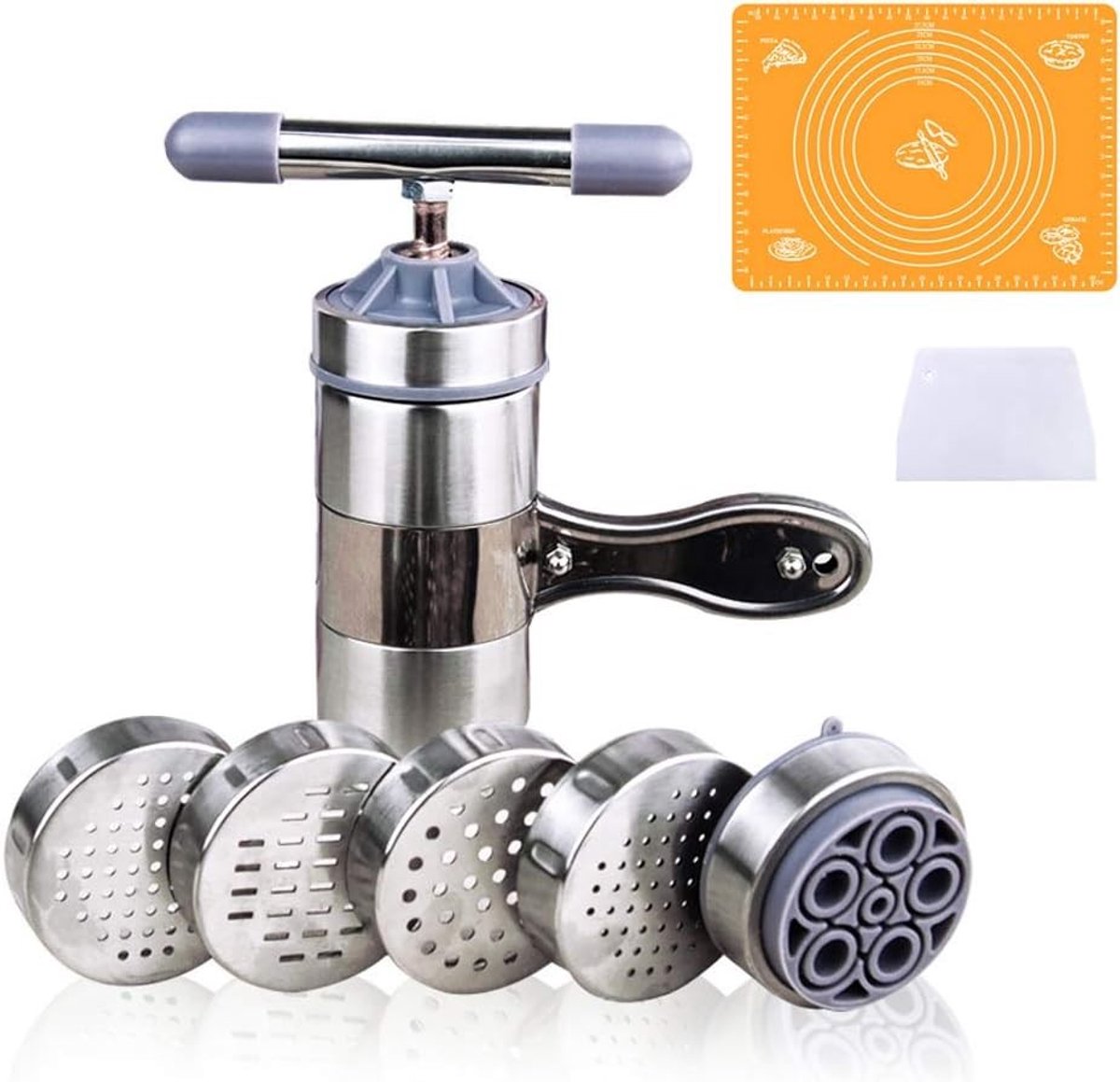 Professionele Pasta Maker voor Spaghetti en Fettuccine, Handmatige Noodle Press Machine, Duurzaam RVS Keukengerei voor Thuisgebruik