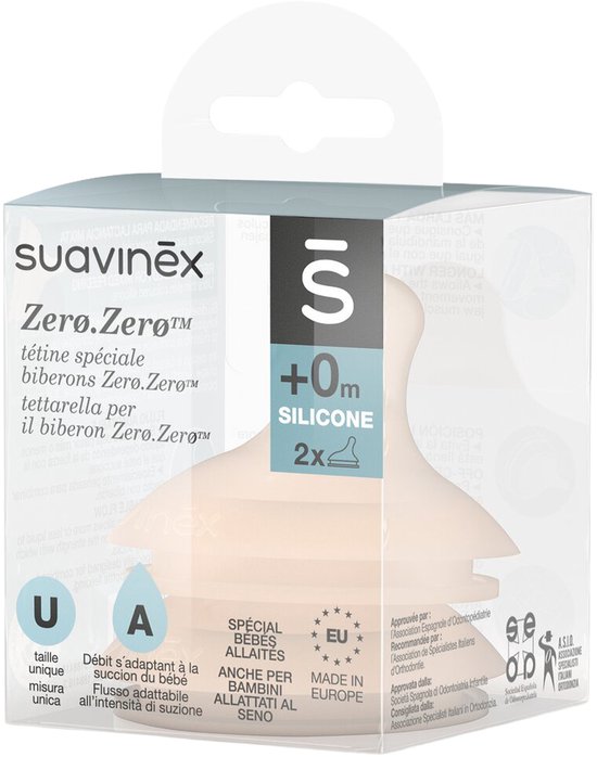 Suavinex Zero.Zero Anti-Colic Adaptable Flow 2 Stuks Silicone Speen SXZBRF051200 — afbeelding 3