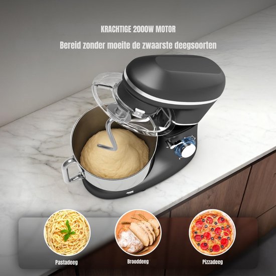 Kavo Deegmachine - Mixer met Kneedhaak - Kneedmachine - Zwart - 38cm x 24cm x 32cm van Kavo — afbeelding 5