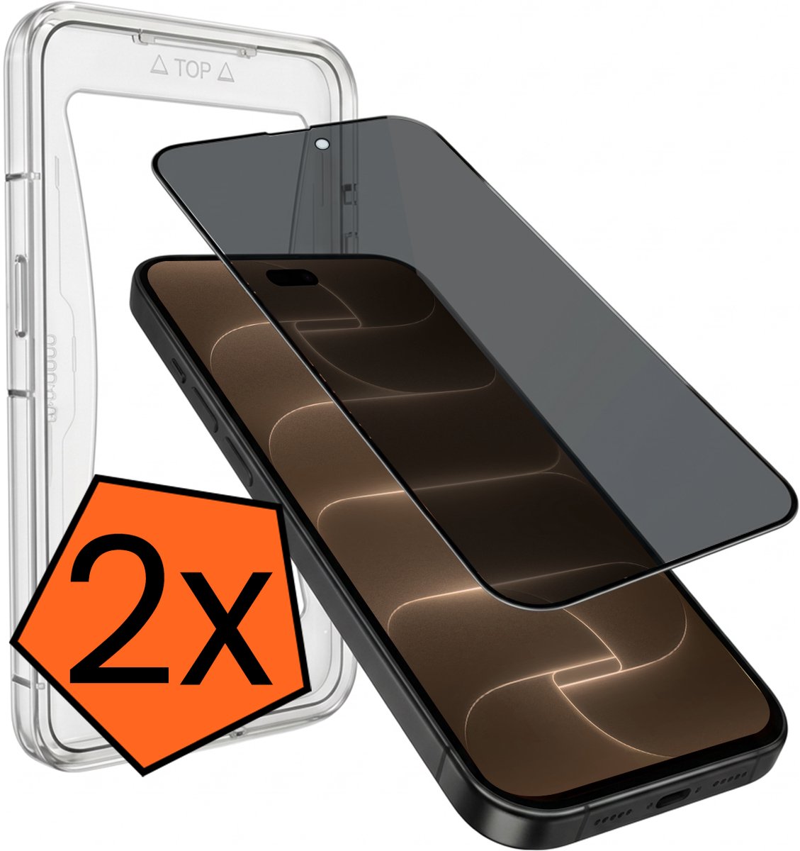 Screenprotector - 2 Stuks - Geschikt voor Apple iPhone 18 Pro Max - Met Installatie Kit - Privacy Filter - Flexibel Glas - Beschermglas - Tempered Glass - Screen Protector