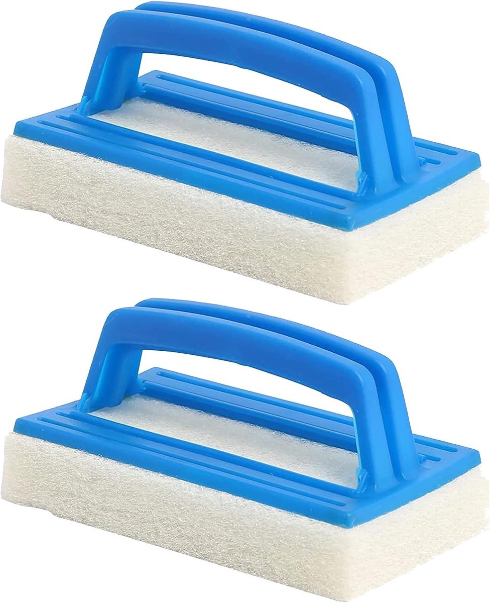 Set van 2 Poelborstels met Handvat, Ideaal voor het Schoonmaken van Vuil, Algen en Mos in Zwembaden