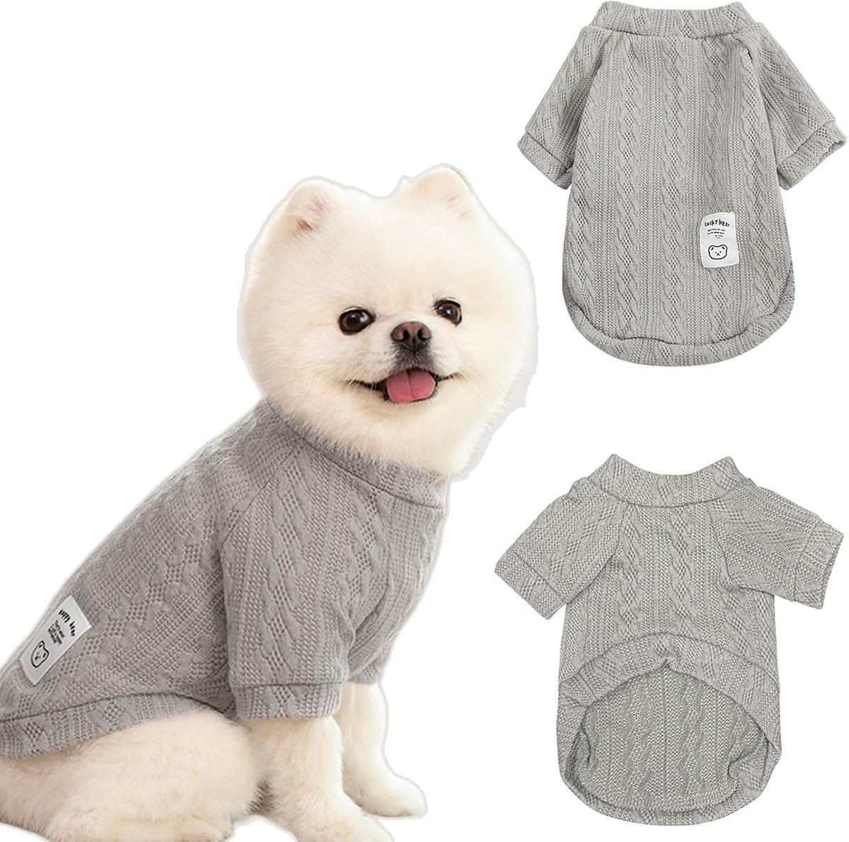 Turtleneck Sweater voor Kleine en Middelgrote Honden en Katten - Grijze Kleding voor Chihuahua's, Yorkies en Puppy’s
