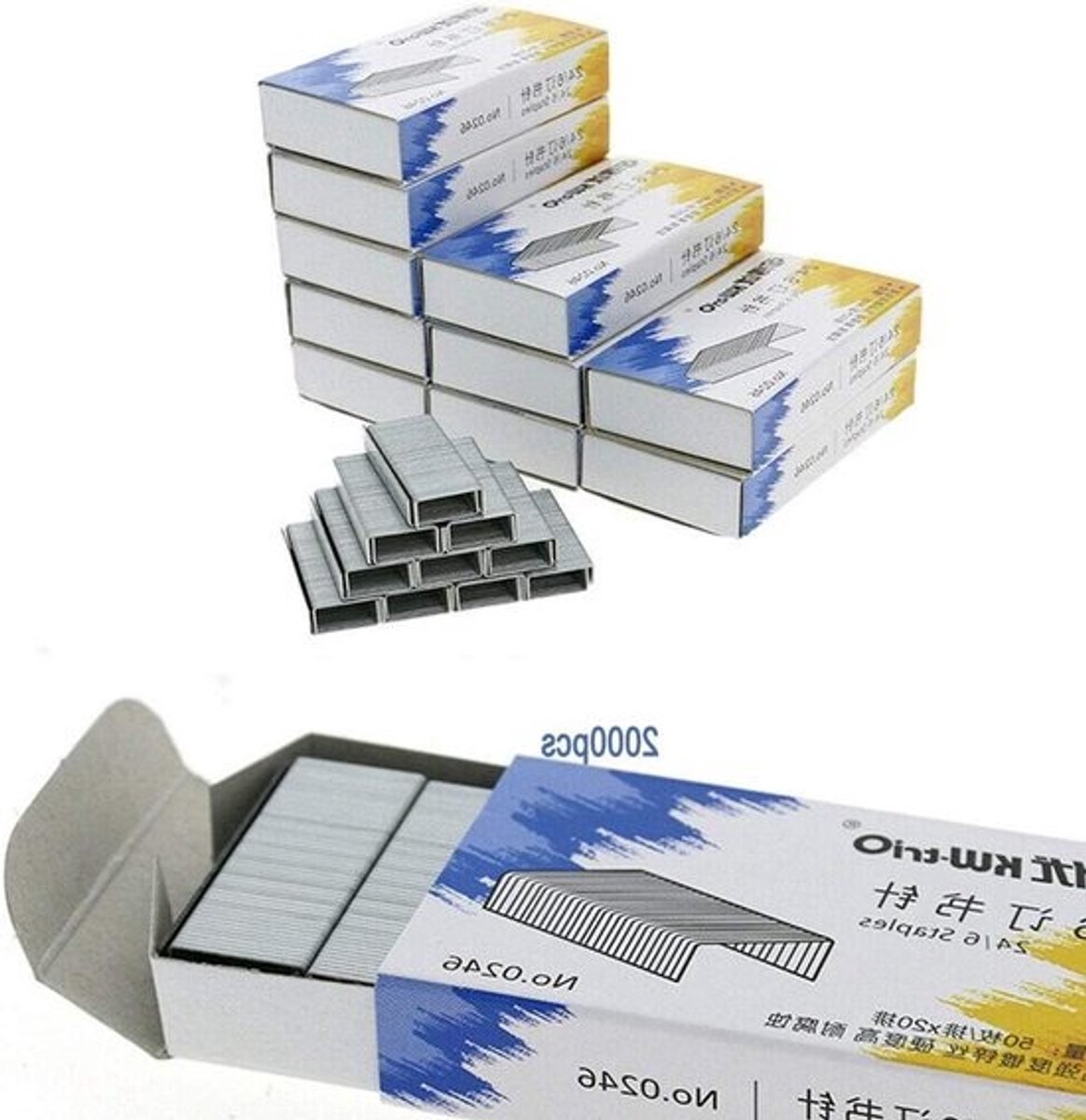 Nietjes Metaal - Sterke nietjes - Papier nieten - Roestwerende behandeling - 2000 stuks - Zilver
