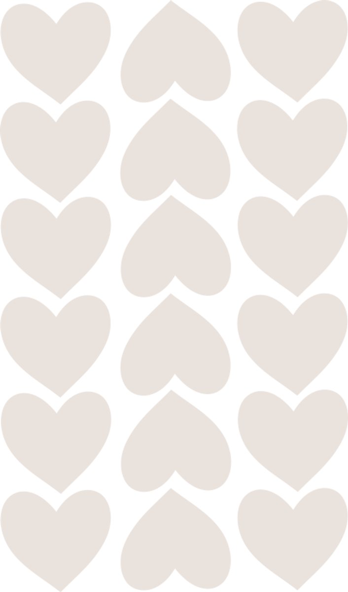 Muursticker hartjes off white