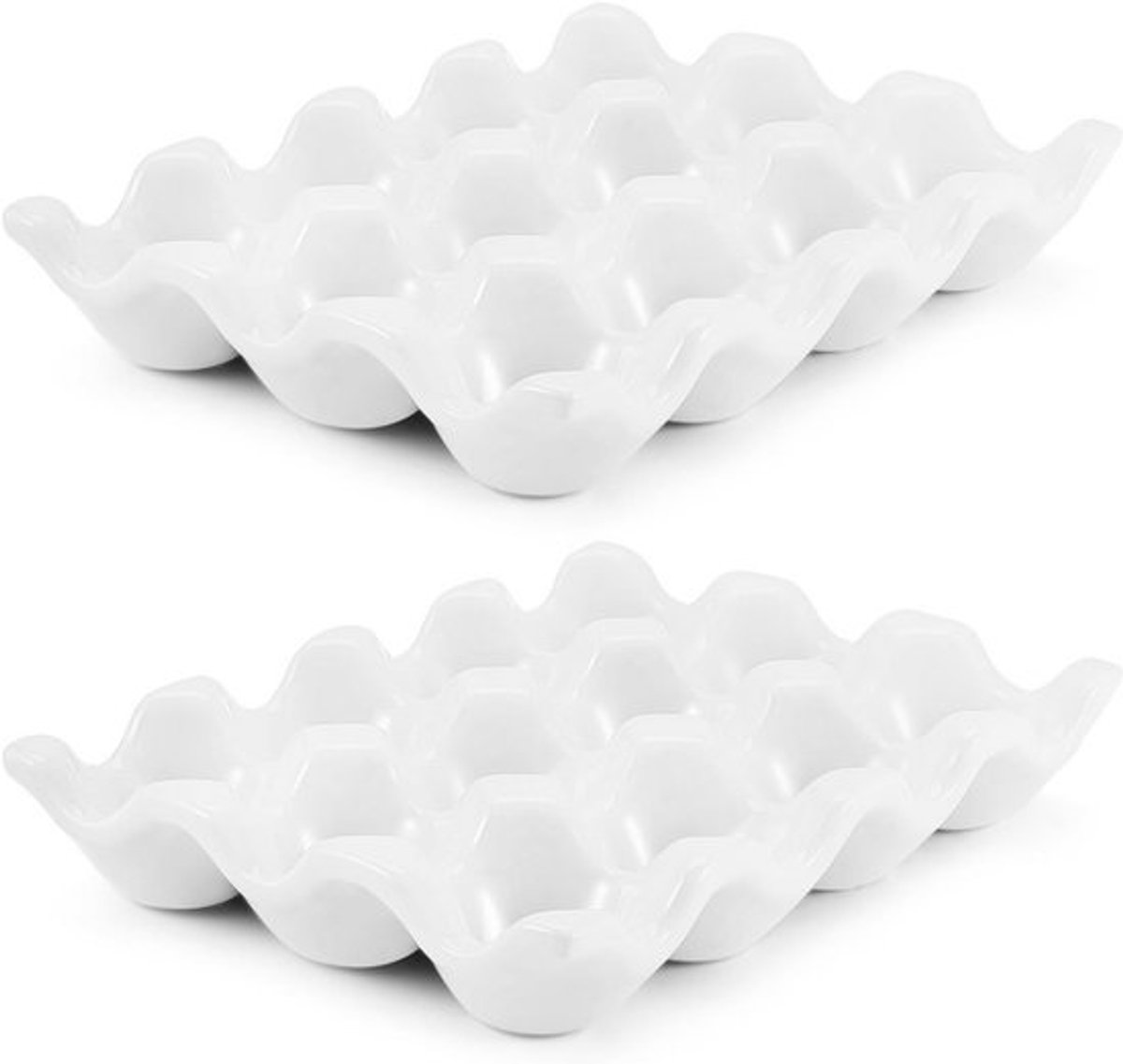 Ceramische Eierschaal met 12 Compartimenten - Decoratieve Opberghouder voor Eieren