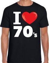 I love 70s / seventies t-shirt zwart heren 2XL