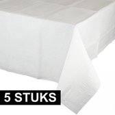 5x Witte tafelkleden 274 x 137 cm - Tafellakens wit 5 stuks