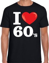 I love 60s t-shirt zwart heren - i love sixties shirt heren XL