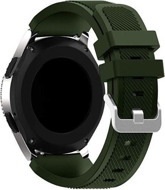 YONO Classic Siliconen Smartwatch Bandje 22mm - geschikt voor Samsung Galaxy Watch 3 45mm - 46mm - Polar Vantage M2 - Grit X - Garmin Vivoactive 4 - Venu 2 - Huawei Watch GT2 - 3 - Donkergroen