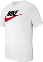 Nike Nsw Icon Futura T-shirt Heren - White/Black/(University Red) - Maat XL