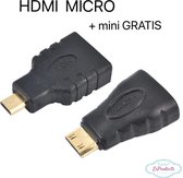 HDMI naar Mini adapter + GRATIS HDMI naar Micro adapter Converter