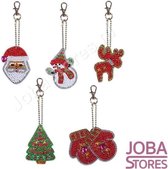 Diamond Painting Sleutelhanger Set Kerst 02 (5 stuks)