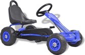 Bol.com Luxe Skelter (INCL HELM EN HANDSCHOENEN) Kart Blauw 3 4 5 jaar met verstelbare leuning - Trapauto - Kart auto voor kinderen aanbieding