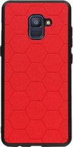 Hexagon Hard Case voor Samsung Galaxy A8 Plus 2018 Rood