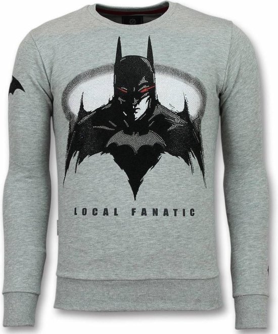 Local Fanatic Batman Sweater - Batman Sweater Men - Hommes Pulls - Gris Pulls / Crewnecks Men Pull Taille XXL