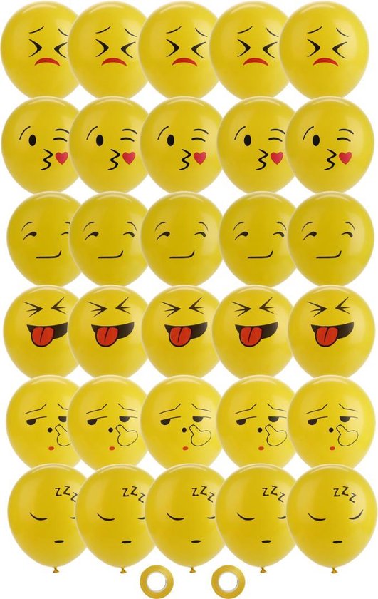 Partizzle® 34 St. Verjaardag Versiering Latex Ballonnen - Emoji  Feestartikelen -... | Bol.Com