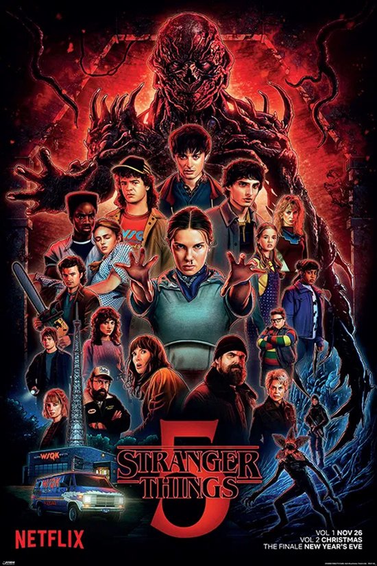 Stranger Things 5 poster - film - tv - série - Netflix - Eleven - 11 - Mike - 61 x 91.5 cm