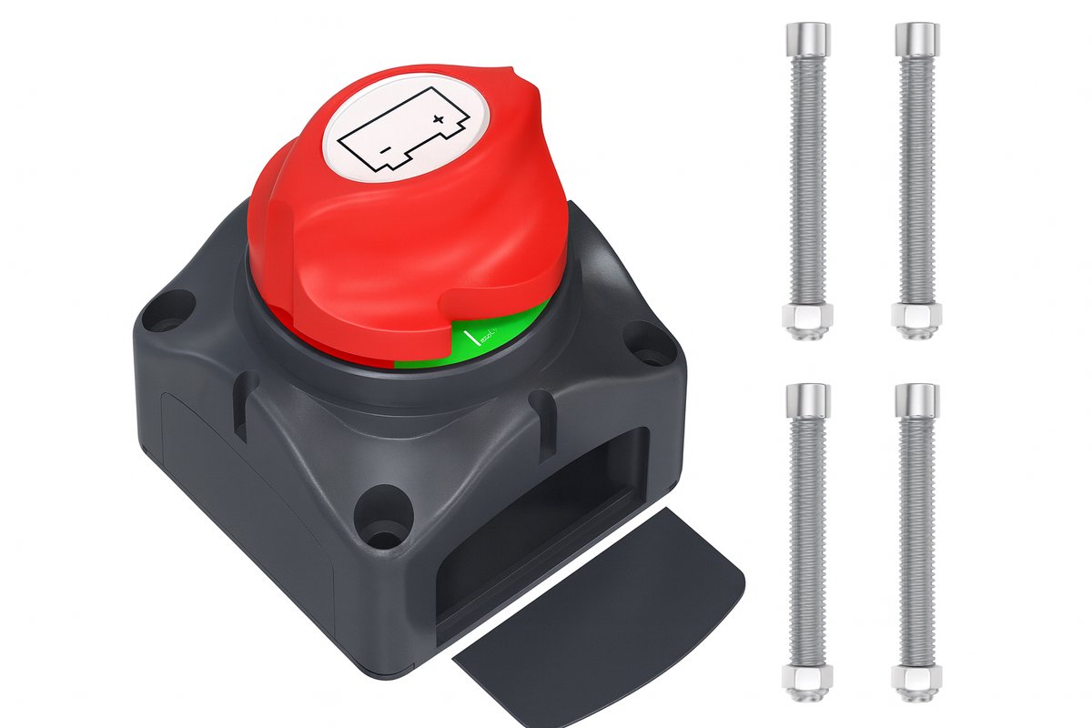 Cleaningshop - Motor - Batterij schakelaar - Accuschakelaar - Hoofdstroomschakelaar - 12V - 12 volt - Accu schakelaar - Boot - Motorfiets - Marine - Caravan - Batterij - Batterijschakelaar