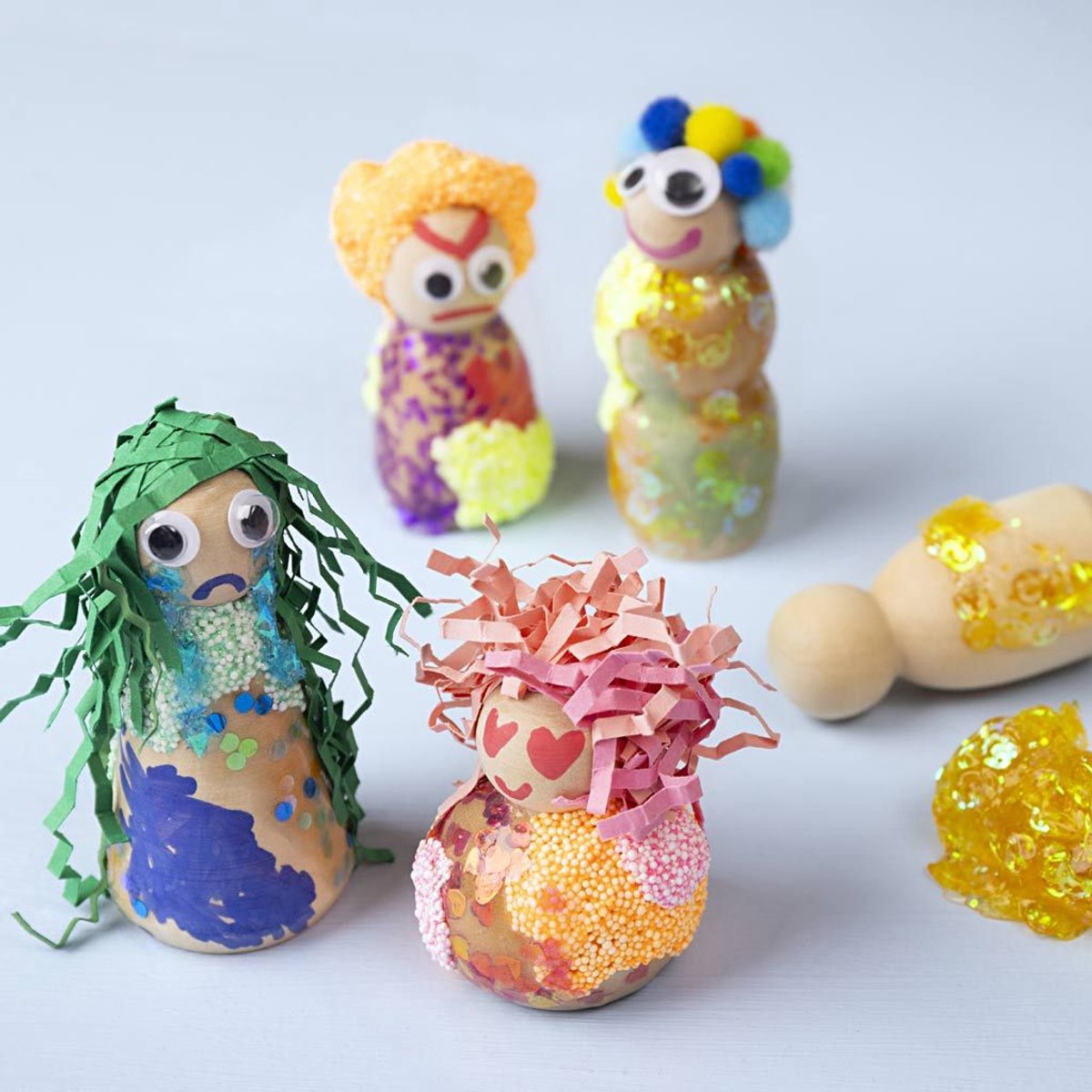 Creativ Company klei Sequin Clay blauw groen harmonie 3x60g knutselen.