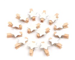 Houten wasknijpers ster - Christmas - 35 mm - 100 stuks - Bruin