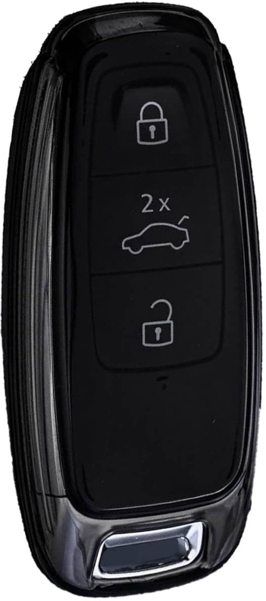 Autosleutel Hoesje geschikt voor Audi - Sleutelcover - TPU Cover Sleutelhoes - transparant,zwart