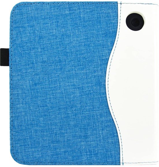 Hoesje Geschikt voor Kobo Libra 2 Sleepcover Jeans Style Hoes Wit - ereader hoesje - cover van Merkloos — afbeelding 3